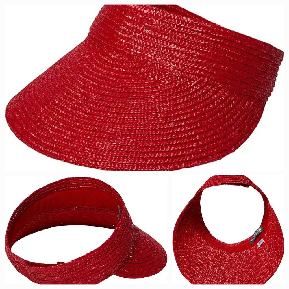 Red Resort Beach Visor Hat